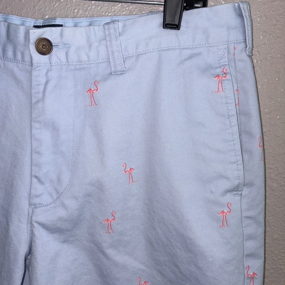 J. Crew Blue Gramercy Flamingo Print 100% Cotton Chino 8.5